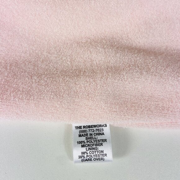 Spa Ojai Luxury Bath Robe Terry Cloth Lined w/ Pockets Blush Pink Sz S - Picture 13 of 14